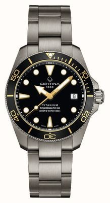 Certina DS Action Diver Powermatic 80 (38mm) Black Dial / Titanium Bracelet C0488074405100