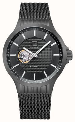 GLOCK Precision Automatic Open-Heart (44mm) Black Dial / Black Stainless Steel Bracelet GW-13-1-24