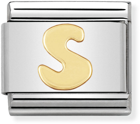 Nomination Classic Letter S 18ct Gold & Steel Charm 030101/19