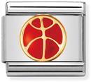 Nomination Classic Basketball 18ct Gold & Steel Enamel Charm 030203/08