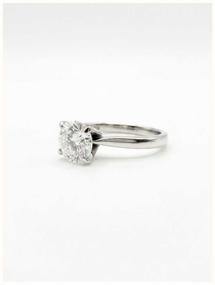 Platinum 1.00ct Rbc Diamond E Si2 Xxx N 4 Claw Plat Mount J11854 - alternate view 2