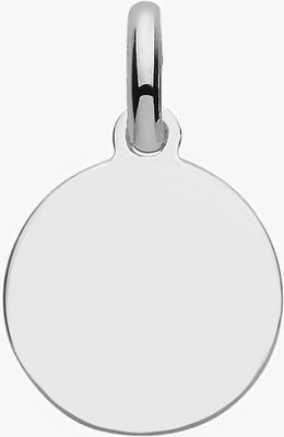 Silver Small Round Coin Disc Pendant Only G61030