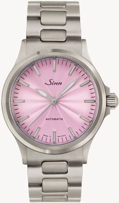 Sinn 556 Limited Edition 'One of 300' (38.5mm) Mauve Guilloché Dial / Stainless Steel H-Link Bracelet 556.0124 H-LINK