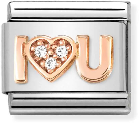 Nomination Classic I Heart You Rose Gold & Steel Charm 430305/36