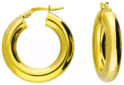 Silver Gold Plated Chunky 25mm Hoop Earrings H5193/Y