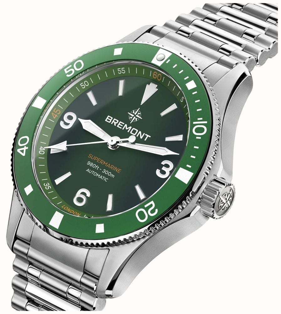 Bremont Supermarine 300M Automatic (40mm) Green Gradient Dial / Stainless Steel Bracelet SM40-ND-SS-GN-B - alternate view 3
