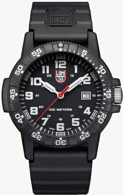 Luminox Men's Sea Turtle Giant 0320 Series Black White, PU Strap XS.0321.L
