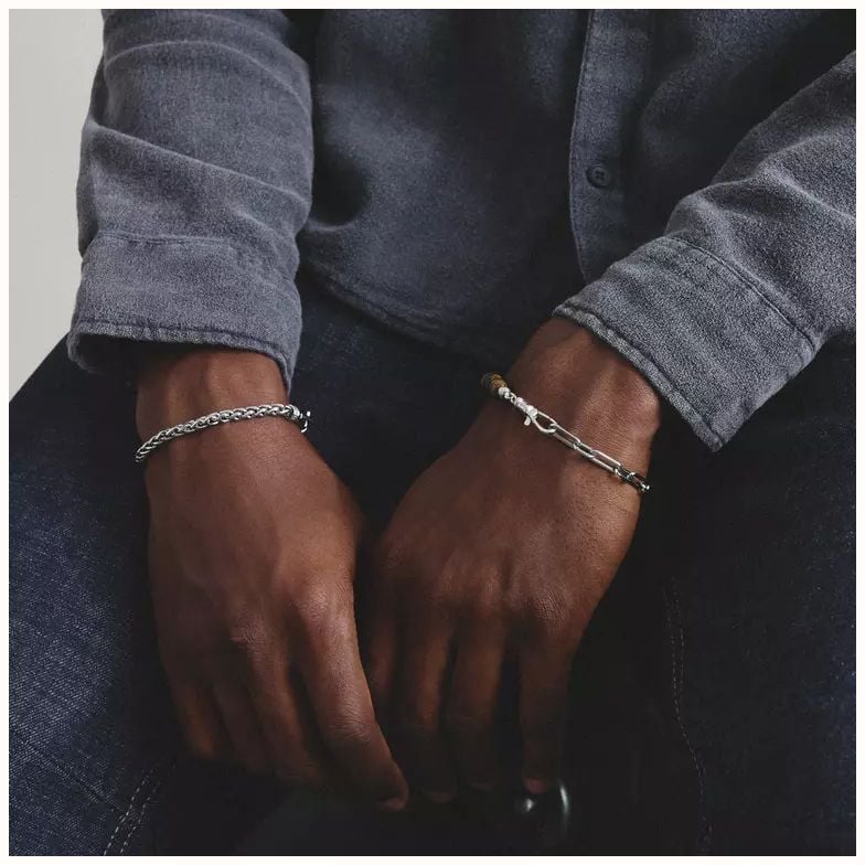 Thomas Sabo Thomas Sabo Rebel at Heart Men's 5mm Stainless Steel Braided Rope Bracelet A2257-S01-53-L20V - alternate view 3