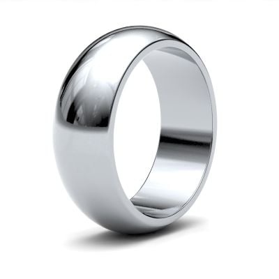 James Moore Wedding Rings | 9ct White Gold | 7mm | Heavy | D-Shape | AG_7LHD-9W
