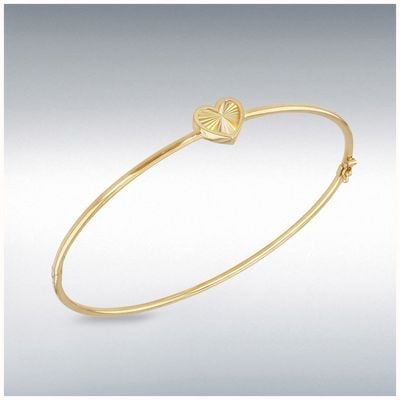 LADIES 9CT RAINBOW HEART BANGLE 1.30.0411