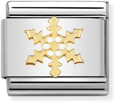 Nomination Classic Snowflake 18ct Gold & Steel Charm 030109/14