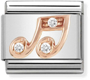 Nomination Classic Music Notes 9ct Rose Gold & Steel Charm 430305/25