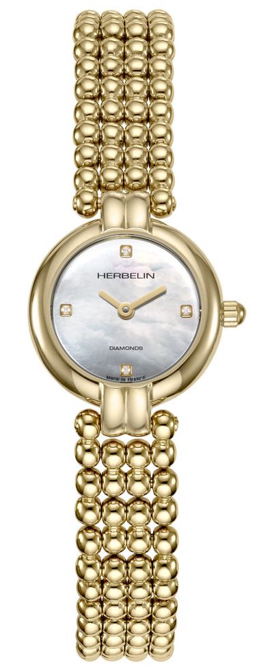 Herbelin 17433BP1N89 Ladies Perles Mini (21mm) White Mother- Watch