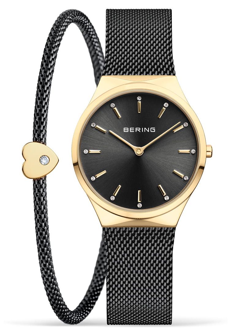 Bering 12131-132-GWP Women's Classic Black and Polished Gold Watch