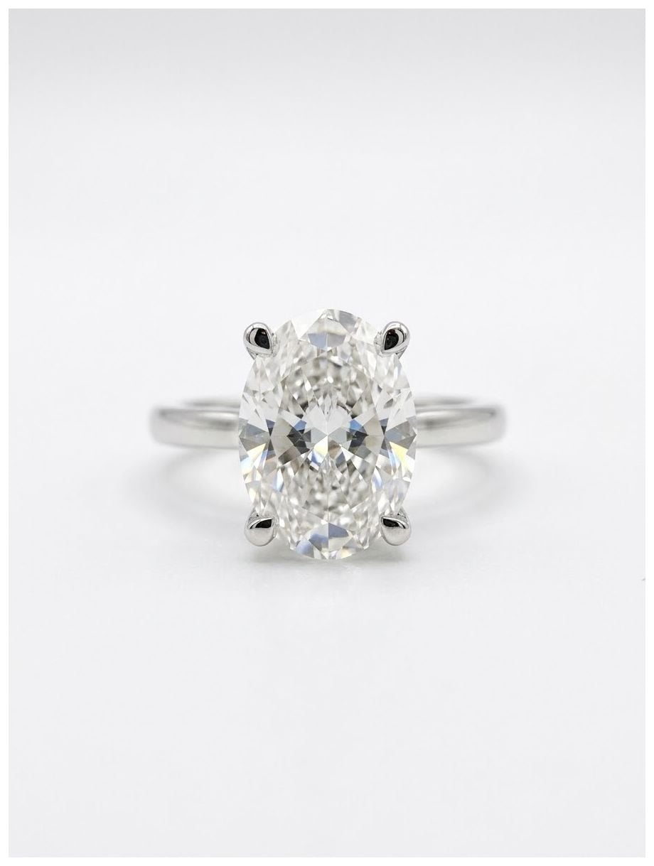 Bass Jewellery J81655 Platinum Lab Grown Oval Diamond 2.51ct