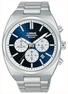 Lorus Men's Sports Chronograph (43mm) Blue Dial / Stainless Steel Bracelet RT363KX9