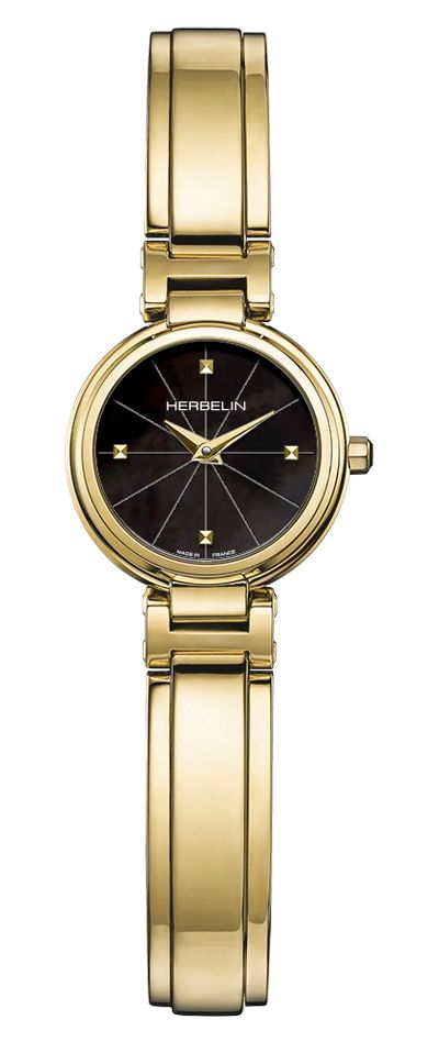 Herbelin 17312BMP1N49 Lady H Quartz (22mm) Black Mother-of- Watch