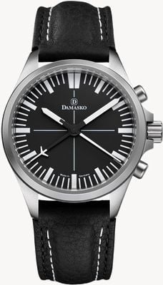 Damasko DC70 Chronograph Manufacture Automatic (41mm) Black Dial / BlackLeather Strap DC70 BLACK LEATHER