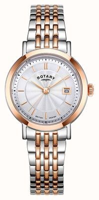 Rotary Dress Quartz (27mm) White Guilloché Dial / Two-Tone Stainless Steel Bracelet LB05422/70