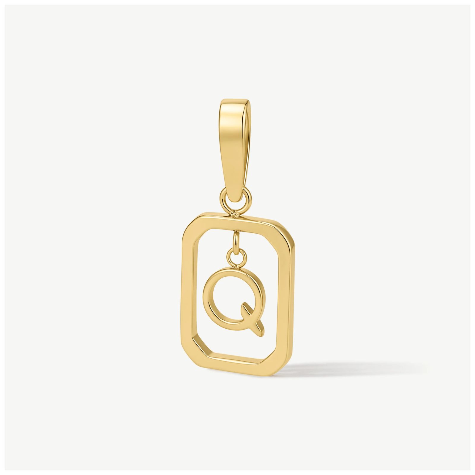 D.LOUISE CH-18-17 Gold Tone Floating Initial Pendant - Q Jewellery