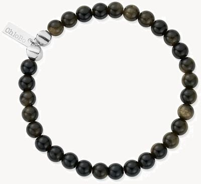 ChloBo MAN  Golden Obsidian Bead Bracelet - 925 Sterling Silver SBGOM