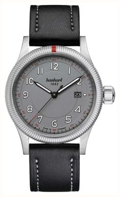 Hanhart PIONEER One Automatic (42mm) Grey Dial / Black Leather Strap - M 762.240-7010