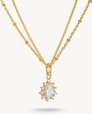 Thomas Sabo Double chain with white zirconia in teardrop shape KE2294-M01-14-L45V