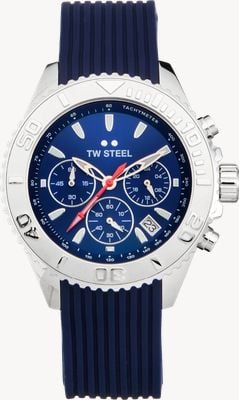 TW Steel Men's Vanceur Diver (42mm) Blue Chronograph Dial / Blue Rubber Strap VA1