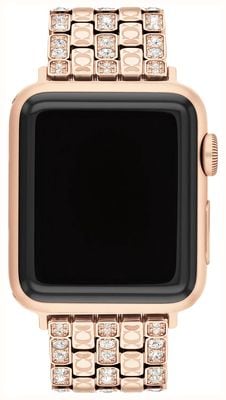 Coach Apple Watch Strap (38/40/41mm) Crystal-Set Rose Gold-Tone Stainless Steel 14700263