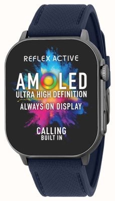 Reflex Active Series 29 Amoled Smart Calling Watch (36mm) Blue Silicone Strap RA29-2182
