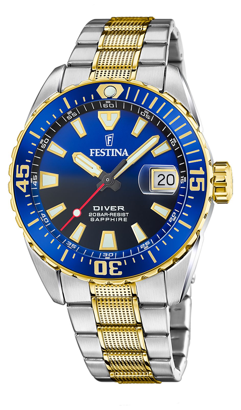 Festina F20706/1 The Original Diver (41mm) Blue Dial / Two- Watch