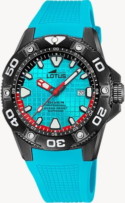 Lotus Diver 200m Quartz (45mm) Blue Dial / Blue Rubber Strap L18928/1