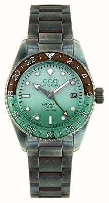 Out Of Order After 8 Automatic GMT (40mm) Mint Green Dial / Ultra-Distressed Stainless Steel Bracelet OOO.001-25.AE.BAND