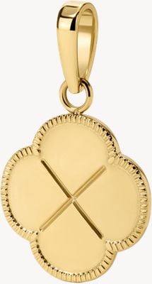 D.LOUISE Gold Plated Beaded Clover Disc Pendant CH05