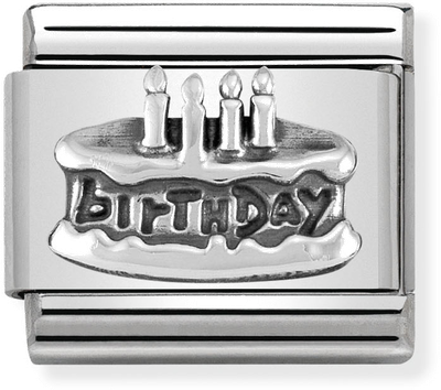Nomination Classic Birthday Cake Oxidised Sterling Silver & Steel Charm 330101/20