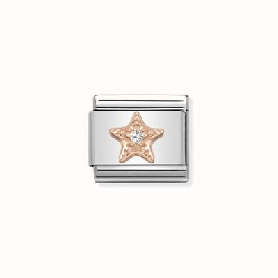Nomination Composable Classic Symbols In Stainless Steel With 9k Rose Gold And CZ Starfish 430305/27