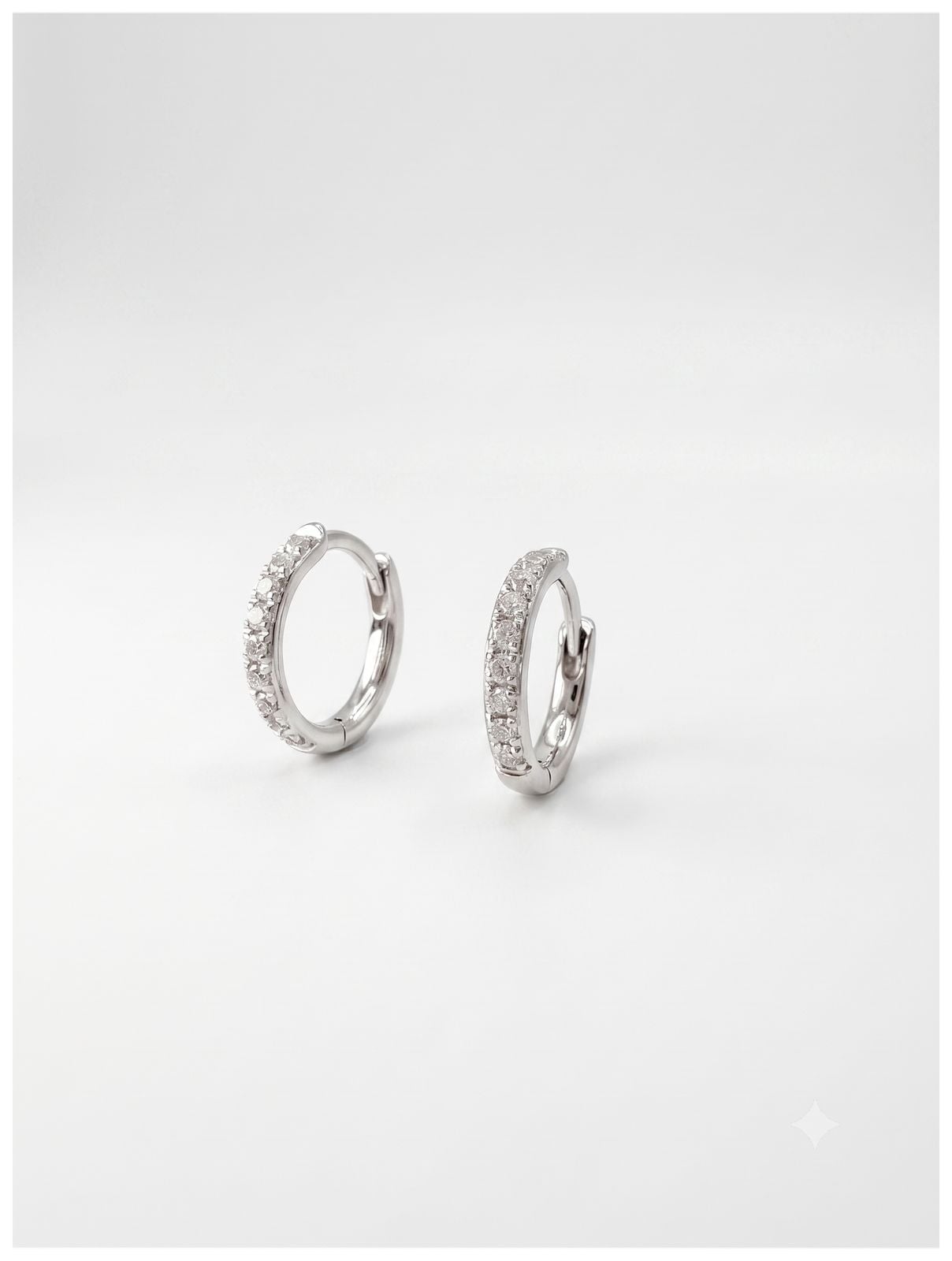 Bass Jewellery E2162 9ct White Gold 0.70ct Diamond Hoop Mini