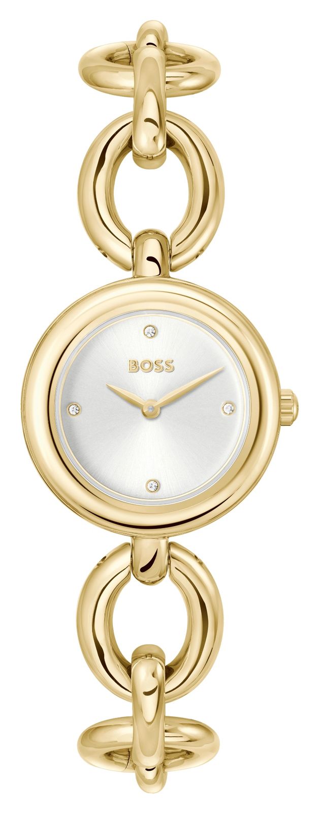 BOSS 1502792 Live Chain Link (28mm) Silver Dial / Gold PVD Watch