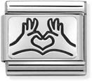 Nomination Classic Heart Oxidised Sterling Silver & Steel Charm 330109/58