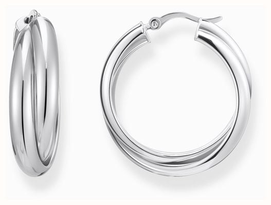 Thomas Sabo Intertwined Design Sterling Silver Hoop Earrings 27mm CR738-001-21