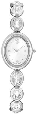 Swarovski Imber oval watch, Swiss Made, Metal bracelet, Silver tone, Stainless steel 5740826