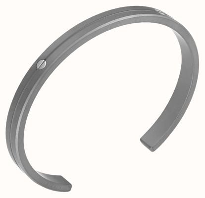 Herbelin Newport Bangle - Sandblasted Titanium With Polished Stainless Steel Screws - 7mm (One Size) JN7TD