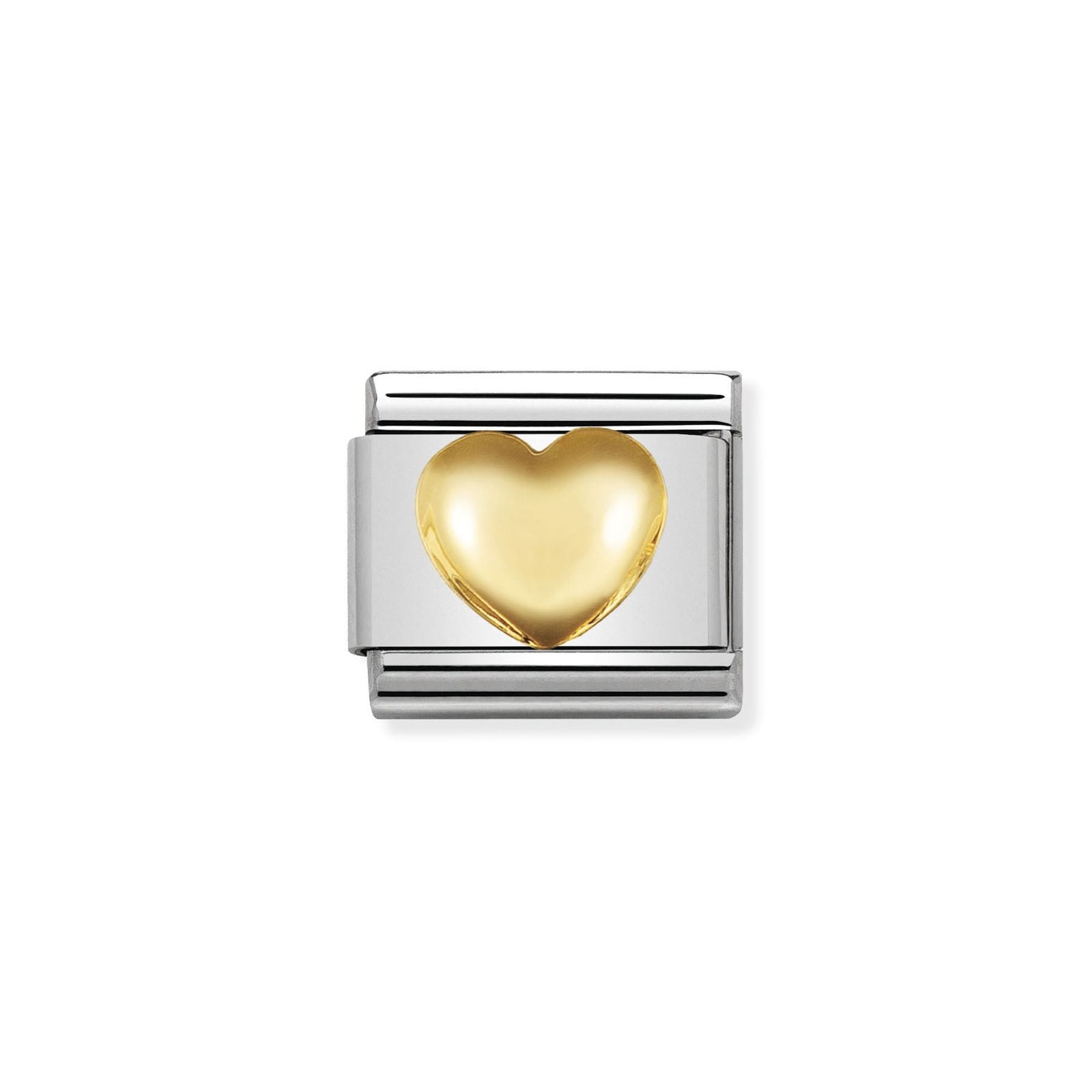 Nomination 030116/01 Classic Raised Heart 18ct Gold & Steel Jewellery