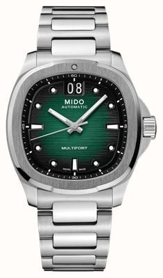 Mido Multifort TV Big Date Automatic (40mm) Green Gradient Dial / Stainless Steel Bracelet M0495261109100