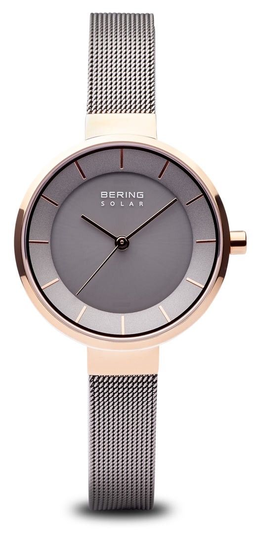 Bering 14631-369 Women's Solar Rose Gold Case, Stainless Watch