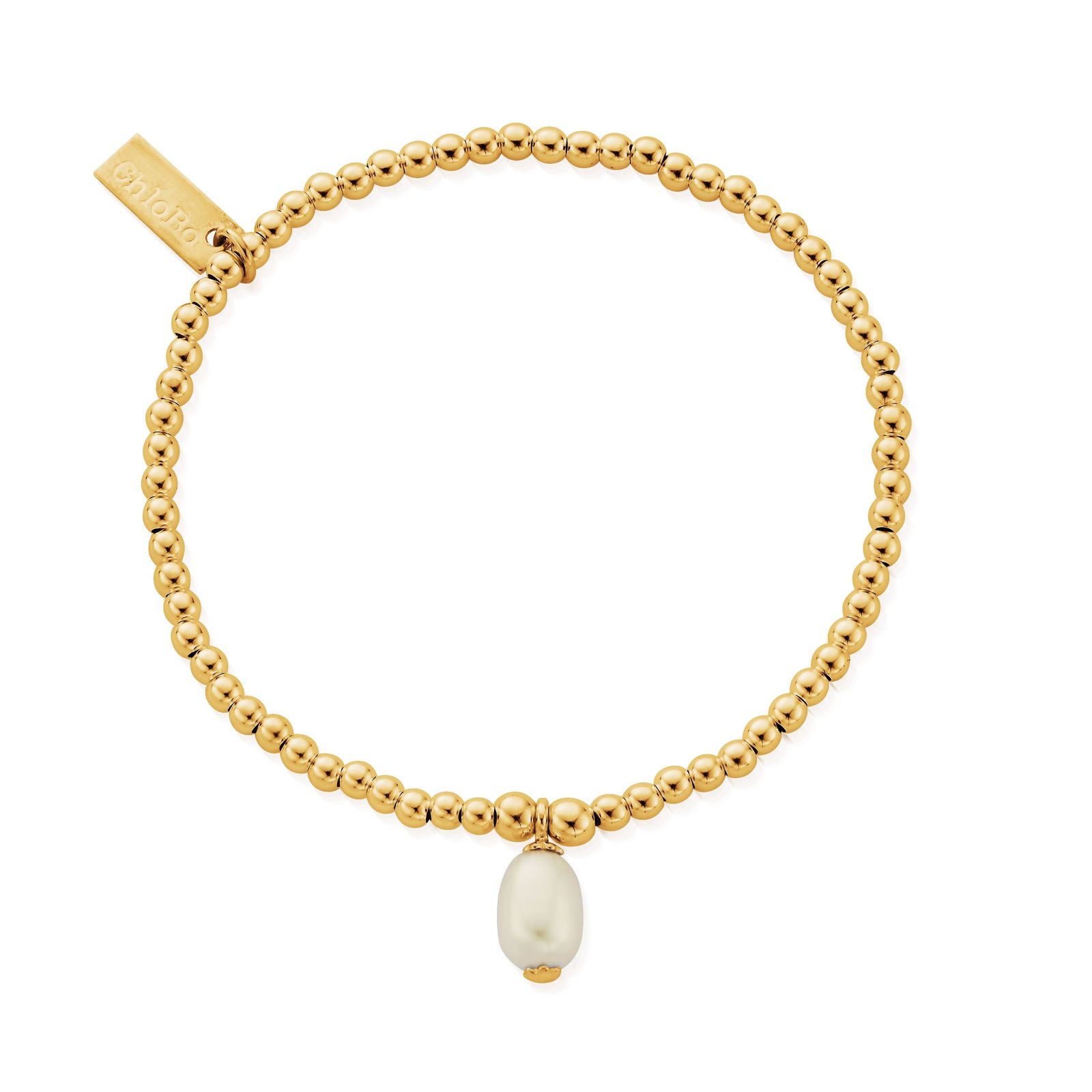 ChloBo GBCCPD Cute Charm Pearl Drop Bracelet – 18ct Gold Jewellery