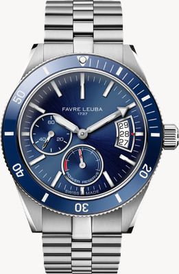Favre Leuba Deep Raider Power-Reserve Automatic (40mm) Blue Sunray Dial / Stainless Steel Bracelet Watch 00.20310.109.02.200