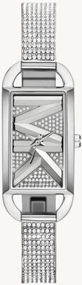 Michael Kors Women's MK Empire (20mm) Silver Crystal Logo Dial / Stainless Steel Crystal Bracelet MK4841