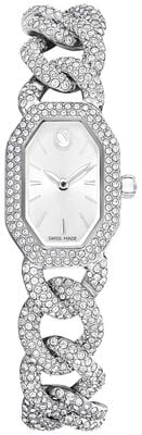 Swarovski Dextera Chain (44mm) Silver Dial / Crystal-Set Stainless Steel Chain-Style Bracelet 5668899