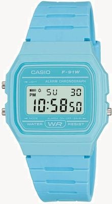 Casio Vintage F-91W (35.2mm) Digital Dial / Light Blue Resin F-91WC-2AEF